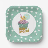 30e verjaardag Cupcake Cake Smash Party Groene Ste Papieren Bordje (Voorkant)