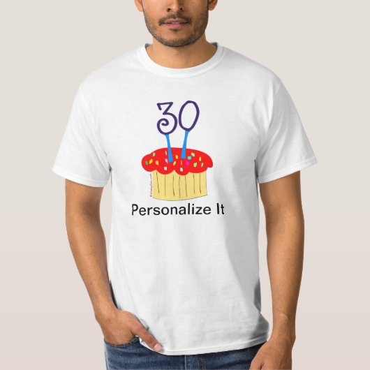 30e verjaardag Cupcake T-shirt (Voorkant)