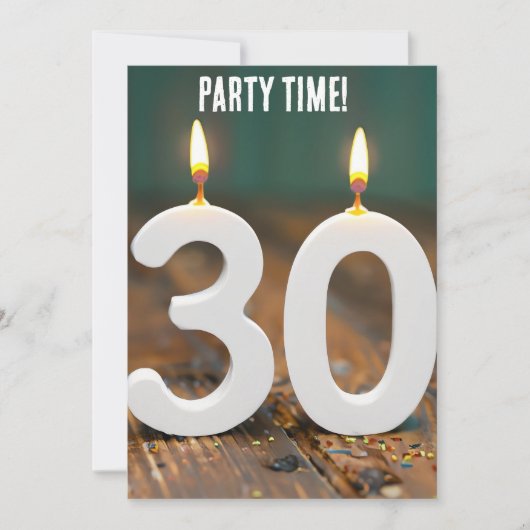 30E VERJAARDAG CUSTOM PARTY UITNODIGINGEN (Voorkant)