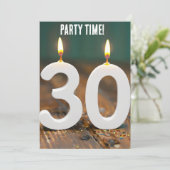 30E VERJAARDAG CUSTOM PARTY UITNODIGINGEN (Staand voorkant)