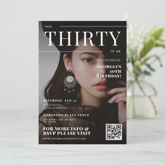 30e Verjaardag Custom Photo Magazine Hoesje Unique Kaart (Staand voorkant)