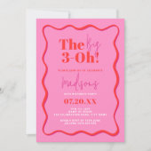 30e verjaardag De grote 3-oh golvende grens Kaart (Voorkant)