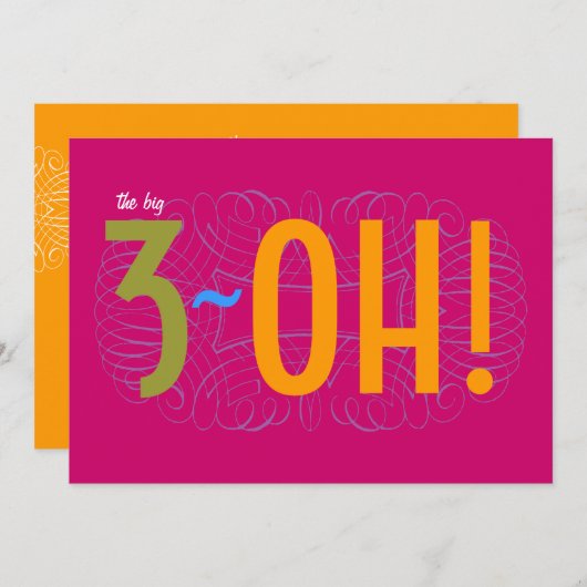 30e verjaardag - de Grote 3-OH! Kaart (Voorkant / Achterkant)