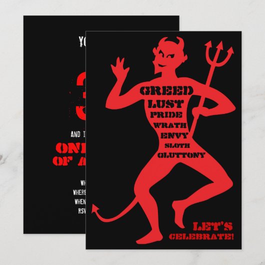 30e verjaardag - De hel van een partij Kaart (Voorkant / Achterkant)