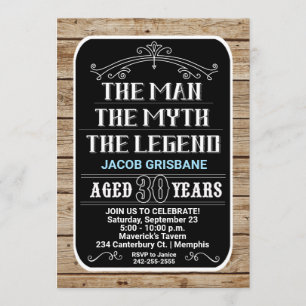 30e verjaardag De man De mythe De legende 30 JR Kaart