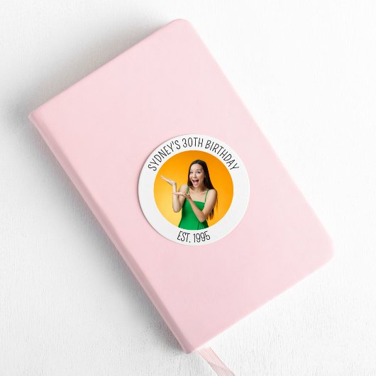 30e Verjaardag Decoratie Gepersonaliseerd 21e met Ronde Sticker