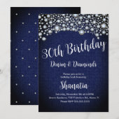 30e verjaardag Denim Diamonds Gem Diamonds Kaart (Voorkant / Achterkant)