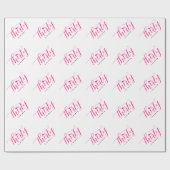 30e verjaardag Dertig Dertigledige roze tekst Cadeaupapier (Vlak)