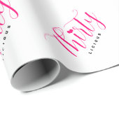 30e verjaardag Dertig Dertigledige roze tekst Cadeaupapier (Rol Hoek)