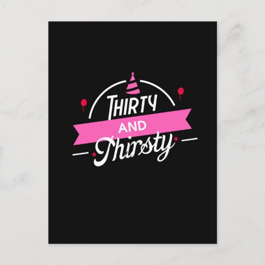 30e verjaardag Dertig en dorst Briefkaart (Voorkant)