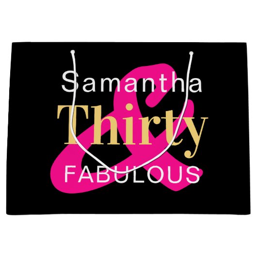 30e verjaardag dertig Fabulous gepersonaliseerde p Groot Cadeauzakje (Voorkant)