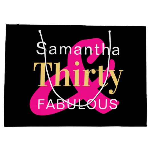 30e verjaardag dertig Fabulous gepersonaliseerde p Groot Cadeauzakje (Achterkant)