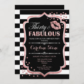 30e verjaardag - Dertig Fantastische Zwarte Roze G Kaart (Voorkant / Achterkant)