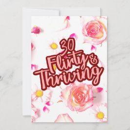 30e Verjaardag Dertig Flirty en bloeiende Fun Pink Kaart