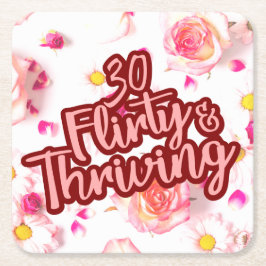 30e Verjaardag Dertig Flirty en bloeiende Fun Pink Kartonnen Onderzetters
