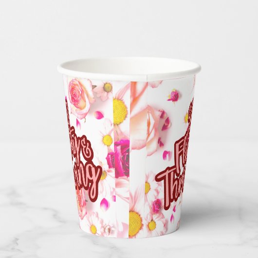 30e Verjaardag Dertig Flirty en bloeiende Fun Pink Papieren Bekers (Rechts)