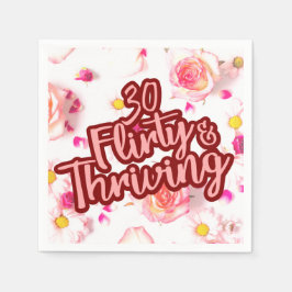 30e Verjaardag Dertig Flirty en bloeiende Fun Pink Servet