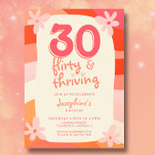 30e verjaardag Dertig Flirty & Thriving Retro Pink Kaart