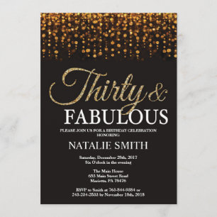 30e verjaardag Dertig jaar en verbluffend goud Kaart