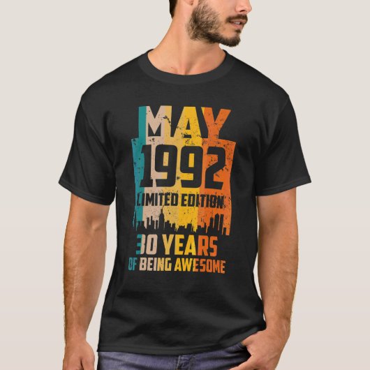 30e verjaardag dertig jaar Geweldige sinds mei 199 T-shirt (Voorkant)