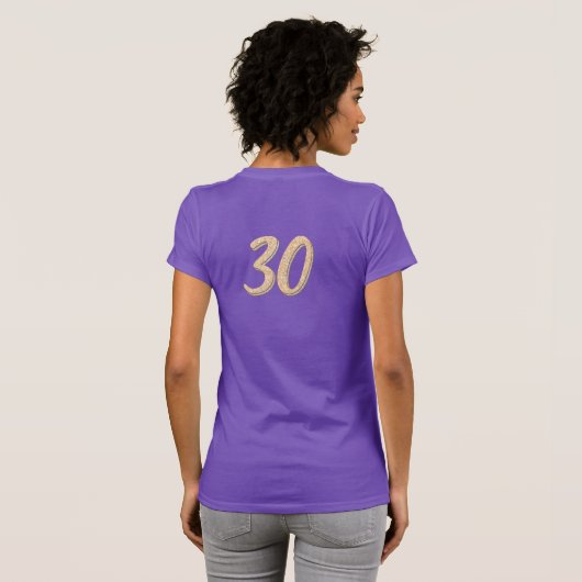 30e verjaardag, dertig jaar oud en zwart gouden zi t-shirt (Achterkant volledig)