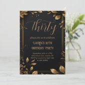 30e verjaardag Dertig Modern Eenvoudig Zwart en Go Kaart (Staand voorkant)