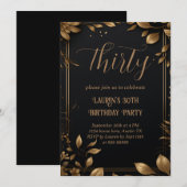 30e verjaardag Dertig Modern Eenvoudig Zwart en Go Kaart (Voorkant / Achterkant)