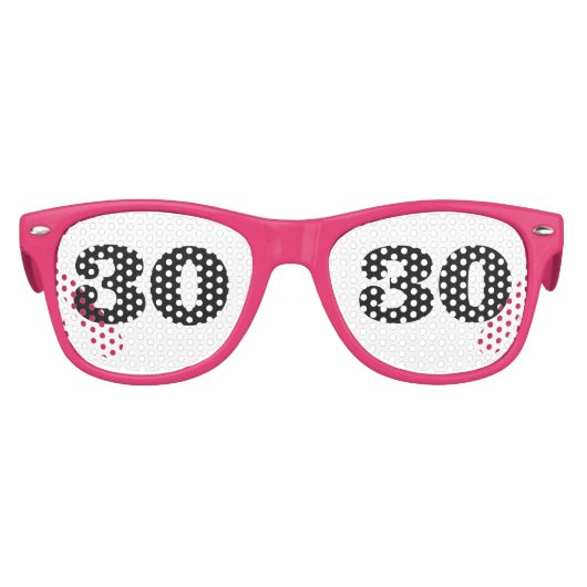 30E VERJAARDAG DERTIGSTE FEESTJE ROZE ZONNEBRIL (Voorkant)