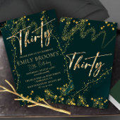 30e verjaardag Dertigtal Emerald Green-uitnodiging Feestdagenkaart