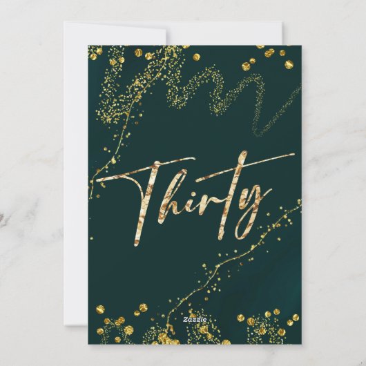 30e verjaardag Dertigtal Emerald Green-uitnodiging Feestdagenkaart (Achterkant)