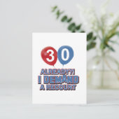 30e verjaardag design briefkaart (Staand voorkant)
