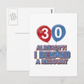30e verjaardag design briefkaart (Voorkant / Achterkant)