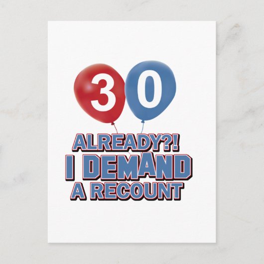 30e verjaardag design briefkaart (Voorkant)