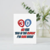 30e verjaardag design briefkaart (Staand voorkant)