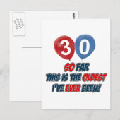 30e verjaardag design briefkaart (Voorkant / Achterkant)