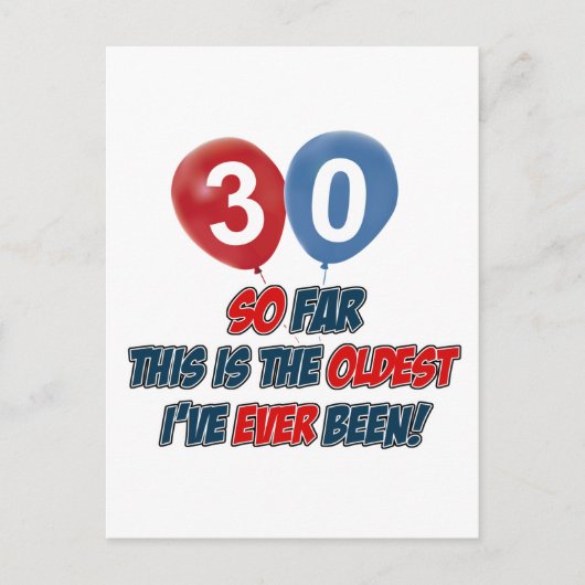 30e verjaardag design briefkaart (Voorkant)