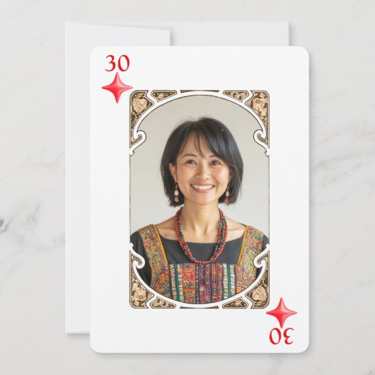 30e verjaardag Diamond spelen Kaart uitnodiging (Achterkant)
