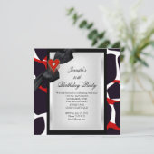 30e verjaardag Dierlijke afdrukken Rood Zwart wit Kaart (Staand voorkant)