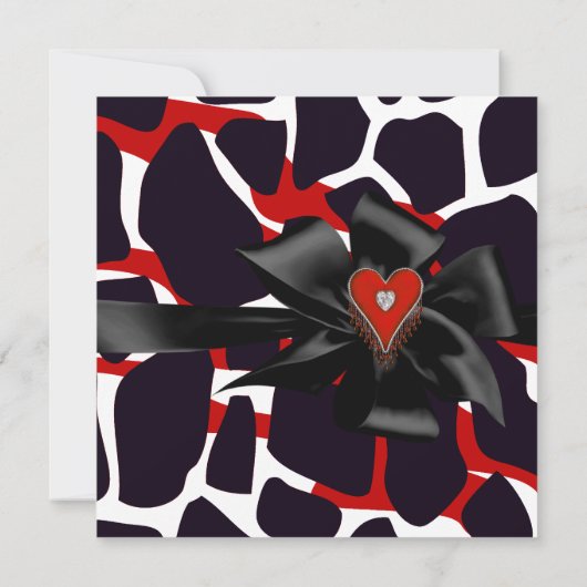 30e verjaardag Dierlijke afdrukken Rood Zwart wit Kaart (Achterkant)