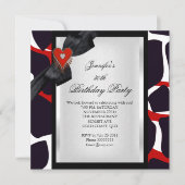 30e verjaardag Dierlijke afdrukken Rood Zwart wit Kaart (Voorkant)