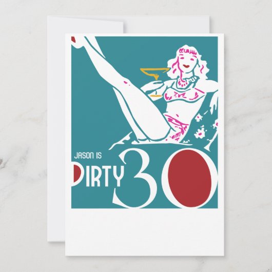30e verjaardag - Dirty 30 Invitation Swingers Kaart (Voorkant)