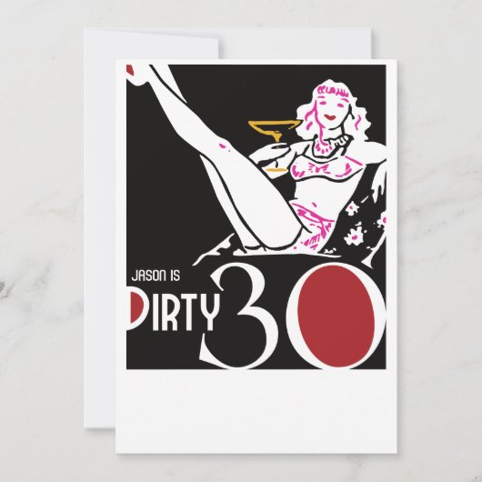 30e verjaardag - Dirty 30 Invitation Swingers Kaart (Voorkant)