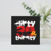30e verjaardag - Dirty 30 & Thirsty Invitation Kaart (Staand voorkant)