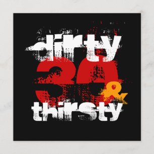 30e verjaardag - Dirty 30 & Thirsty Invitation Kaart