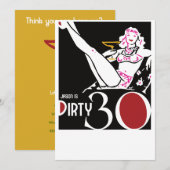 30e verjaardag - Dirty 30 Uitnodiging (Voorkant / Achterkant)