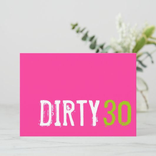 30e verjaardag - Dirty 30 Uitnodiging (Staand voorkant)