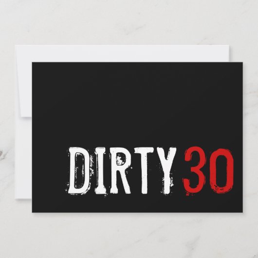 30e verjaardag - Dirty 30 Uitnodiging (Voorkant)