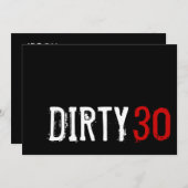 30e verjaardag - Dirty 30 Uitnodiging (Voorkant / Achterkant)