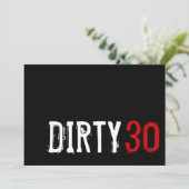 30e verjaardag - Dirty 30 Uitnodiging (Staand voorkant)