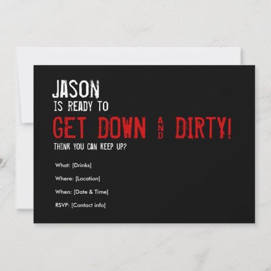 30e verjaardag - Dirty 30 Uitnodiging (Achterkant)